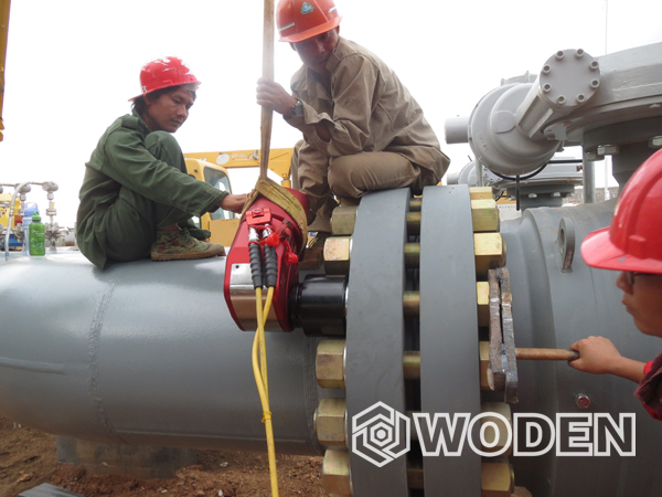 中石油管道公司使用WODEN液压扳手在缅甸施工项目